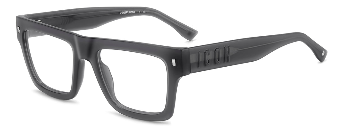 Translation missing: es.seo.product.type.gafas-graduadas dsquared2 icon 0023 kb7 gris rectangular flat top masculino talla 53mm - Translation missing: es.seo.product.alt.imagen-principal