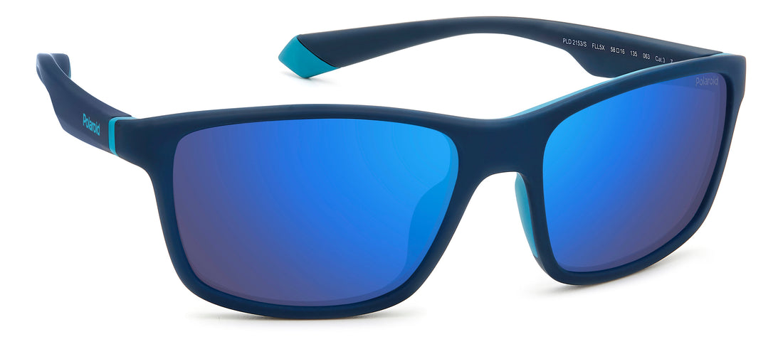 Translation missing: es.seo.product.type.gafas-de-sol polaroid pld 2153/s fll 5x azul rectangular masculino talla 58mm - Translation missing: es.seo.product.alt.imagen-secundaria