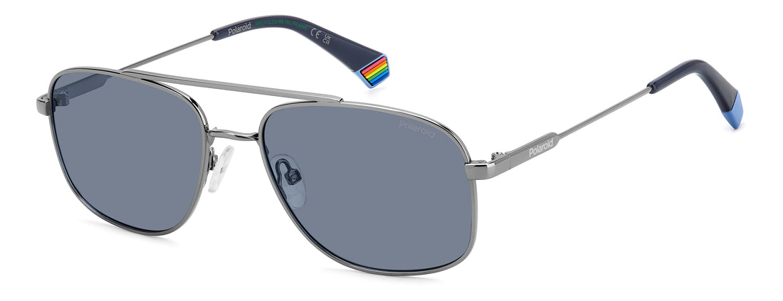 Translation missing: es.seo.product.type.gafas-de-sol polaroid pld 6235/s/x v84 c3 plateado rectangular masculino talla 56mm - Translation missing: es.seo.product.alt.imagen-principal