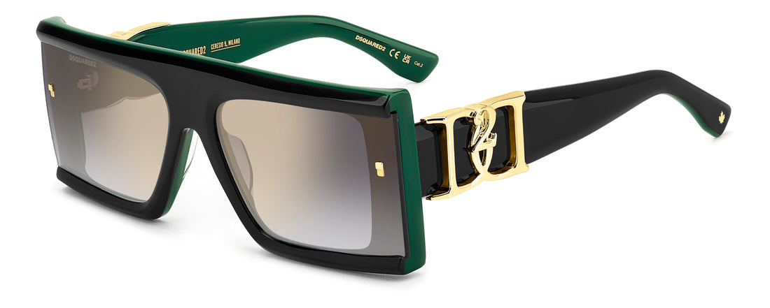 Translation missing: es.seo.product.type.gafas-de-sol dsquared2 d2 0169/s 1ed fq verde rectangular femenino talla 64mm - Translation missing: es.seo.product.alt.imagen-principal