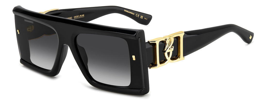 Translation missing: es.seo.product.type.gafas-de-sol dsquared2 d2 0169/s 807 9o negro rectangular femenino talla 64mm - Translation missing: es.seo.product.alt.imagen-principal